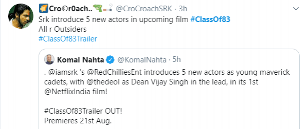 Shah Rukh Khan hailed on Twitter Shah Rukh Khan hailed on Twitter