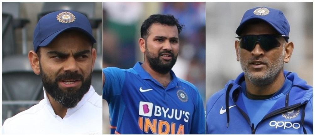 Virat Kohli, Rohit Sharma and MS Dhoni Virat Kohli, Rohit Sharma and MS Dhoni