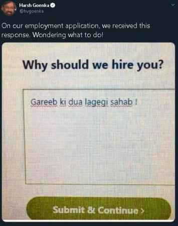 Harsh Goenka passes off viral joke as actual job application Harsh Goenka passes off viral joke as actual job application