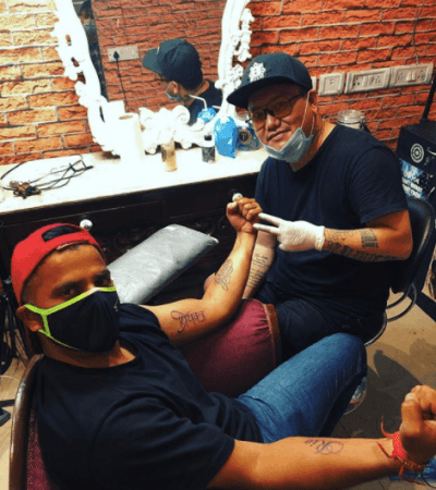 Suresh Raina gets a tattoo