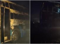 Bus catches fire in Chitradurga, Karnataka