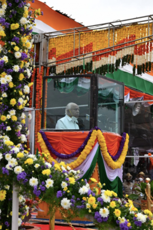 BS Yediyurappa speaking at the Independence Day celebrations 2020. Karnataka CM at the independence day celebrations