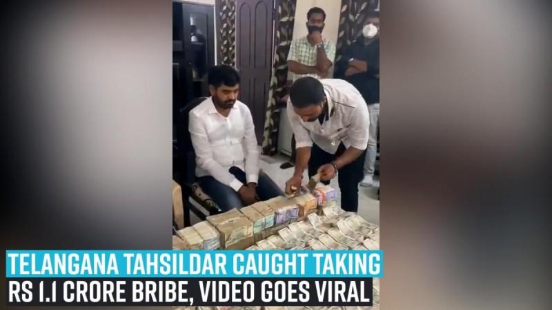 Telangana Tahsildar caught taking Rs 1.1 crore bribe, video goes viral