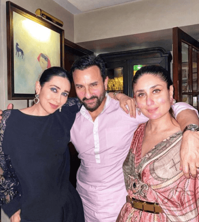 Karisma Kapoor, Saif Ali Khan and Kareena Kapoor Khan. Karisma Kapoor, Saif Ali Khan and Kareena Kapoor Khan