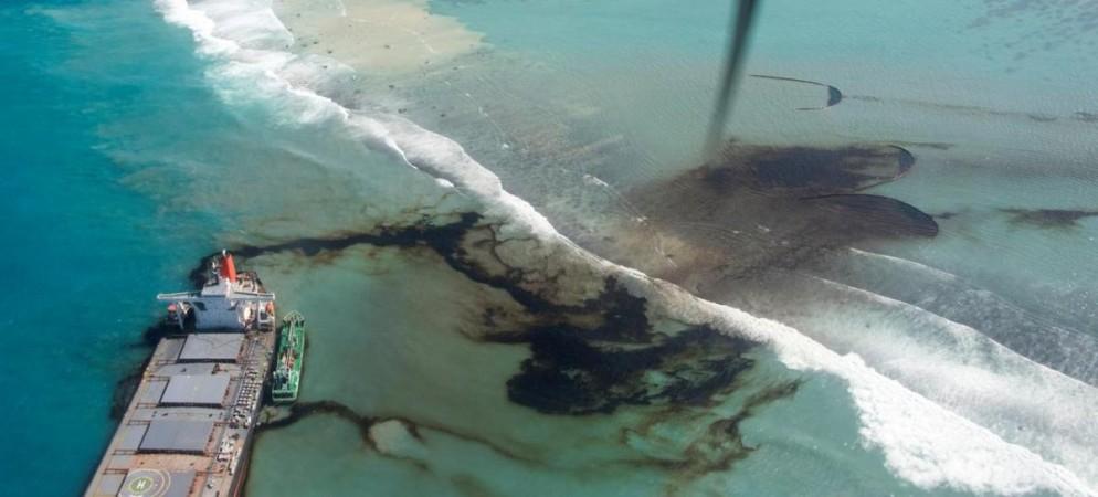 FILE PHOTO: A general view shows the bulk carrier ship MV Wakashio, that ran aground on a reef, at Riviere des Creoles, Mauritius, in this handout image obtained by Reuters on August 11, 2020. French Army command/Handout via REUTERS FILE PHOTO: A general view shows the bulk carrier ship MV Wakashio, that ran aground on a reef, at Riviere des Creoles, Mauritius, in this handout image obtained by Reuters on August 11, 2020. French Army command/Handout via REUTERS