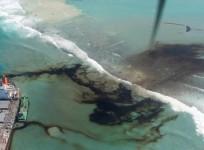 FILE PHOTO: A general view shows the bulk carrier ship MV Wakashio, that ran aground on a reef, at Riviere des Creoles, Mauritius, in this handout image obtained by Reuters on August 11, 2020. French Army command/Handout via REUTERS
