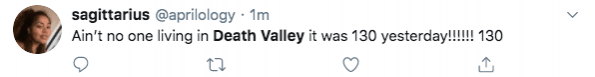 Twitter reaction to Death Valley