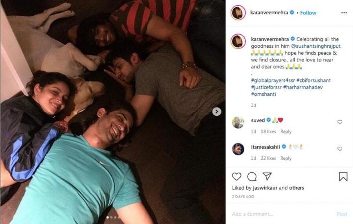 Sushant Singh Rajput with Karan Veer Mehra and friends Sushant Singh Rajput with Karan Veer Mehra and friends