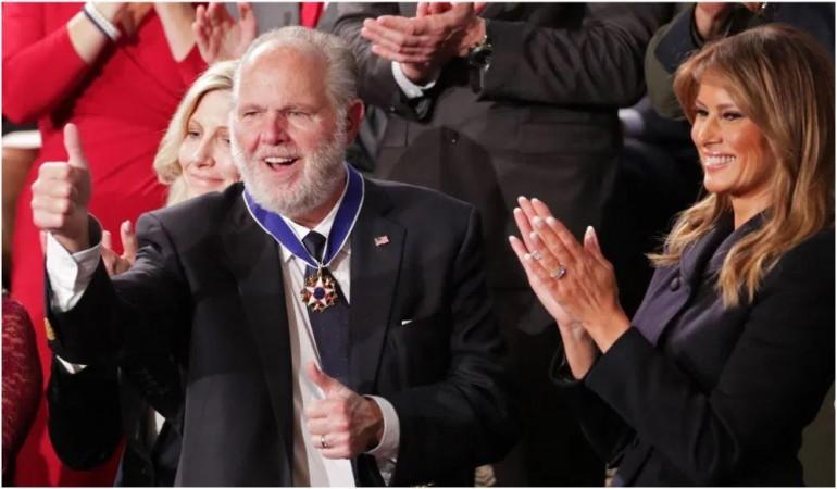 Right-wing radio host Rush Limbaugh was awarded the Presidential Medal of Freedom by First Lady Melania Trump. Rush Limbaugh