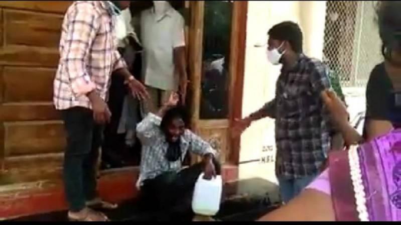 Young farmer tries to immolate himself in front of Tahsildar's office man