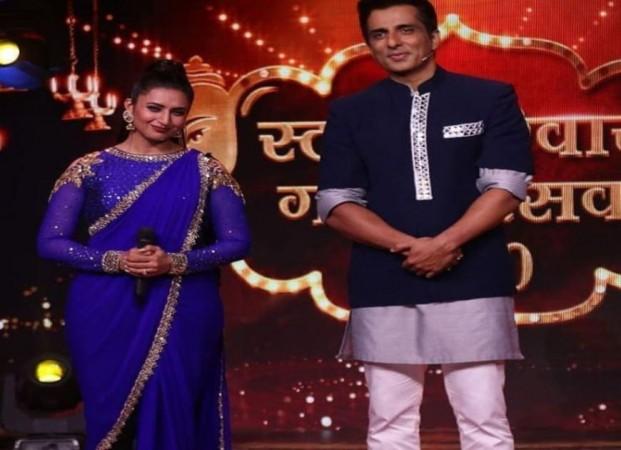 Sonu Sood and Divyanka Tripathi on Star Parivaar Ganeshotsav 2020 Ganeshotsav 2020 celebration
