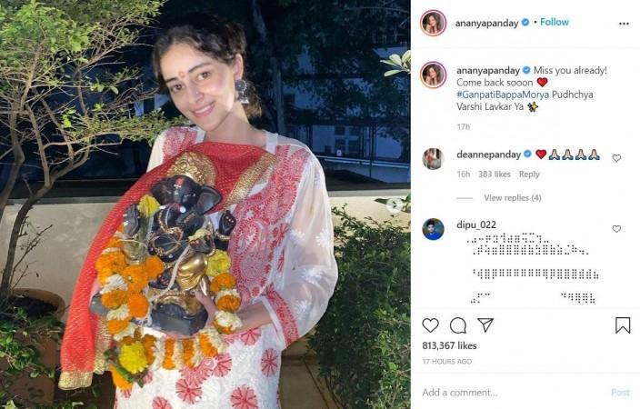 Ananya Pandey's post on Ganesh Visarjan