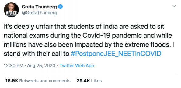 Greta Thunberg tweet