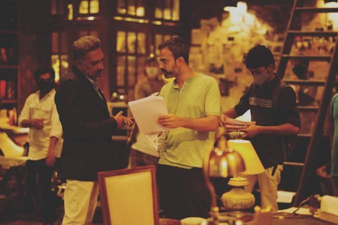 Prashanth Neel explaining a scene to Prakash Raj on KGF 2 sets. Prakash Raj on Yash's KGF 2 Sets