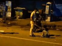 Screengrab from viral clip of Delhi cop assaulting minor boy
