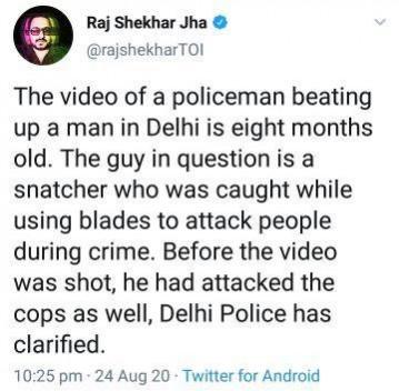Viral clip of Delhi cop assaulting minor boy falsely dubbed as fake Viral clip of Delhi cop assaulting minor boy falsely dubbed as fake