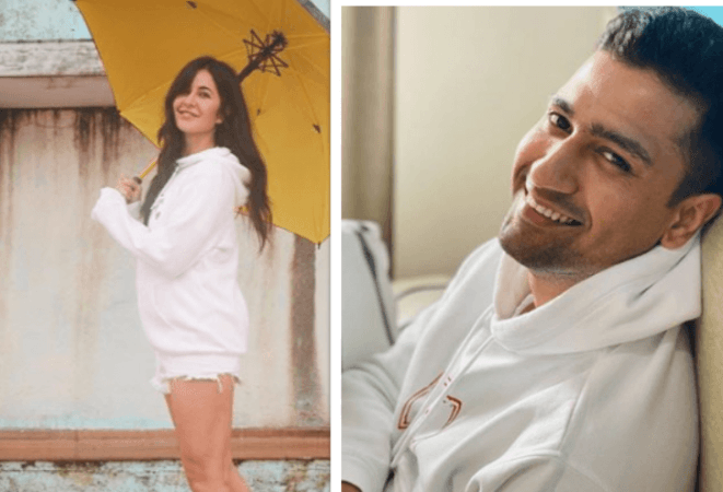 Katrina Kaif and Vicky Kaushal seen sporting the same white hoodie on