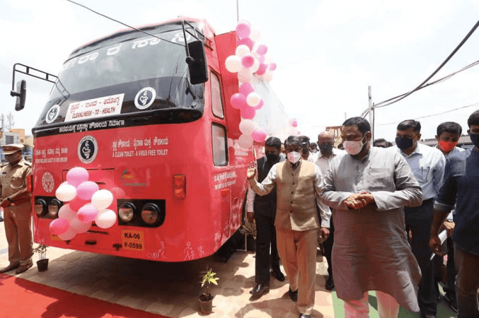 Laxman Savadi inaugurates Sthree toilet
