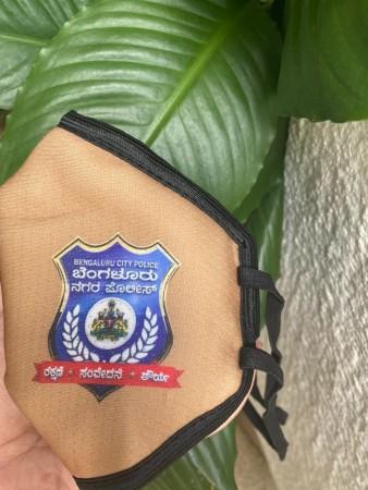One of the masks handed over to the Bengaluru City Police on Friday. Mask Our Warriors initiative