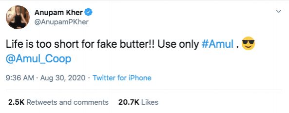 Tweet for Amul