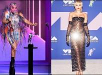 Lady Gaga and Miley Cyrus at the award night