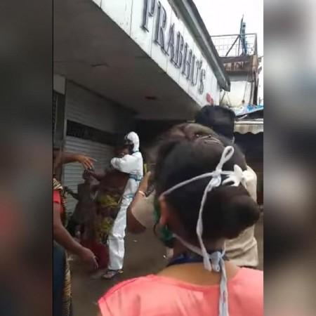 Screengrab from viral video of woman being manhandled Screengrab from viral video of woman being manhandled