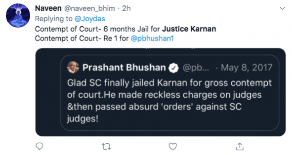 Tweet on Justice Karnan