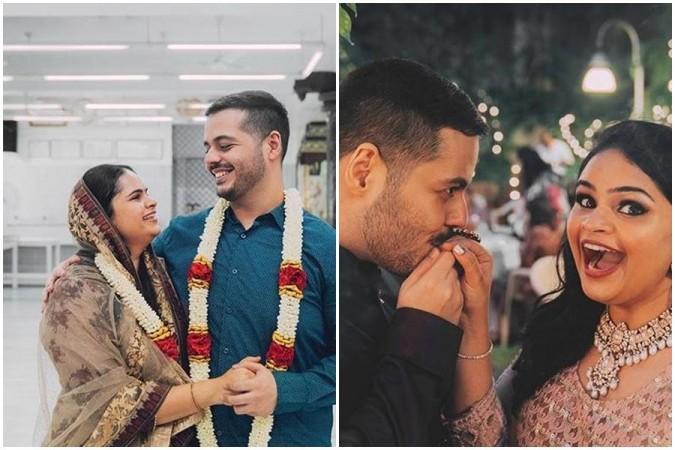 A picture from Vidyullekha Raman's pre-engagement event with Sanjeev. Vidyullekha Raman to Marry a Businessman