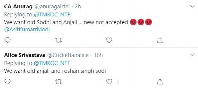TMKOC fans upset with new actors playing Anjali and Sodhi