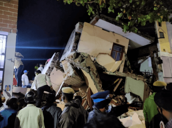 Two die after building collapses in Coimbatore. (Photo: Sumit IPS/Twitter) Coimbatore building collapse