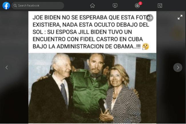 Social media posts falsely claim that its Jill Biden with Fidel Castro in the viral picture Social media posts falsely claim that its Jill Biden with Fidel Castro in the viral picture
