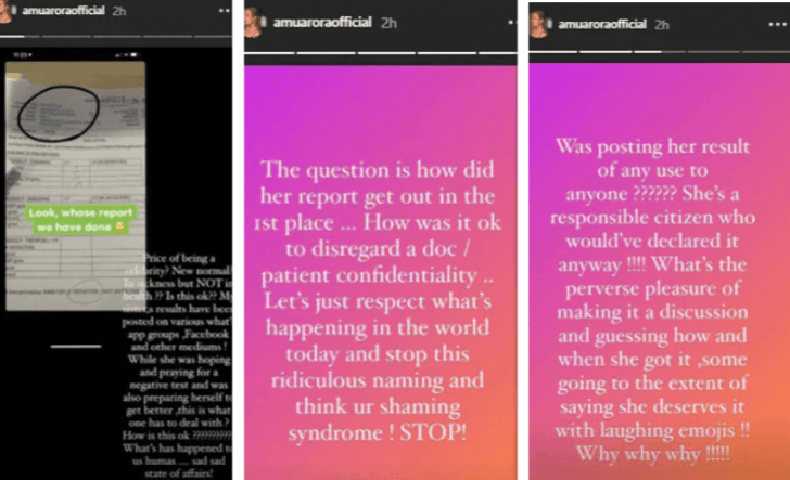 Amrita Arora Instagram story Amrita Arora Instagram story