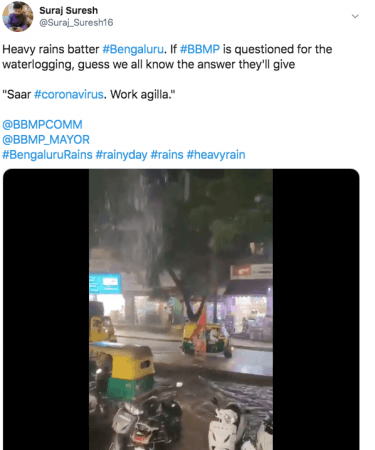 Bengaluru rains tweet