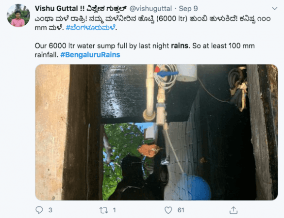 Bengaluru rains tweet