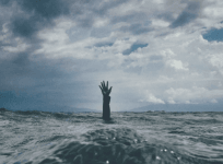 Hand in the ocean