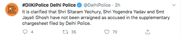 Delhi Police tweet