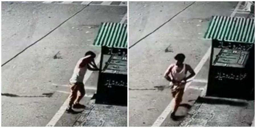 Khanyar Police Station seeks help of general police in identifying a suspected thief involved in the theft at Dastageer Sahab Khanyar. Image: Srinagar Police/Twitter Srinagar Police