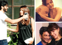 Rhea Chakraborty with Harshavardhan Kapoor, Mahesh Bhatt and Sushant Singh Rajput