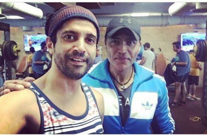 Farhan Akhtar with celebrity fitness trainer Samir Jaura Celebrity fitness trainer Samir Jaura