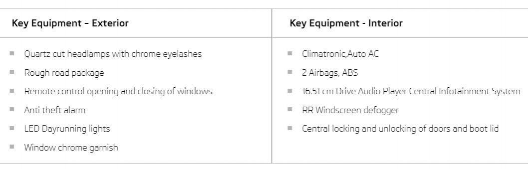 Skoda Rapid TSI Ambition Skoda Rapid TSI Ambition features