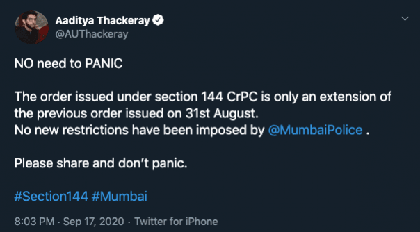 Thackeray tweet