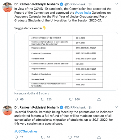 Education minister tweet