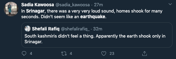 Earthquake in Srinagar