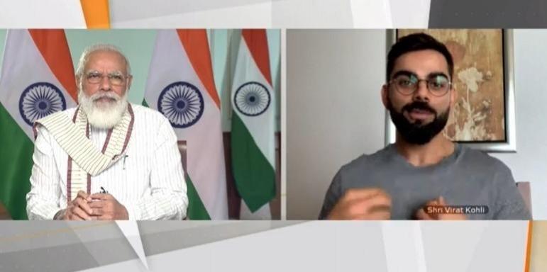 Modi with Kohli. Modi with Kohli.