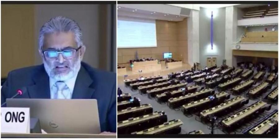 PoK activist Sajjad Raja at UNHRC, Geneva. Sajjad Raja at UNHCR