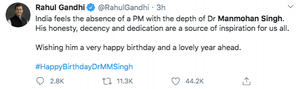 Rahul Gandhi tweet