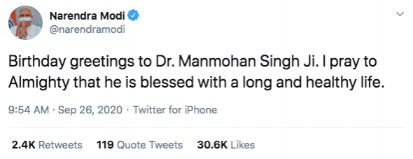 Narendra Modi tweet