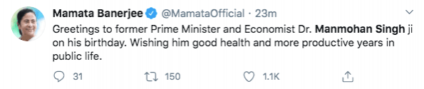 Manmohan Singh birthday tweet