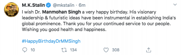 Manmohan Singh birthday tweet