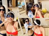 Mandira Bedi and Mouni Roy Looking Hot in Bikini Dance
